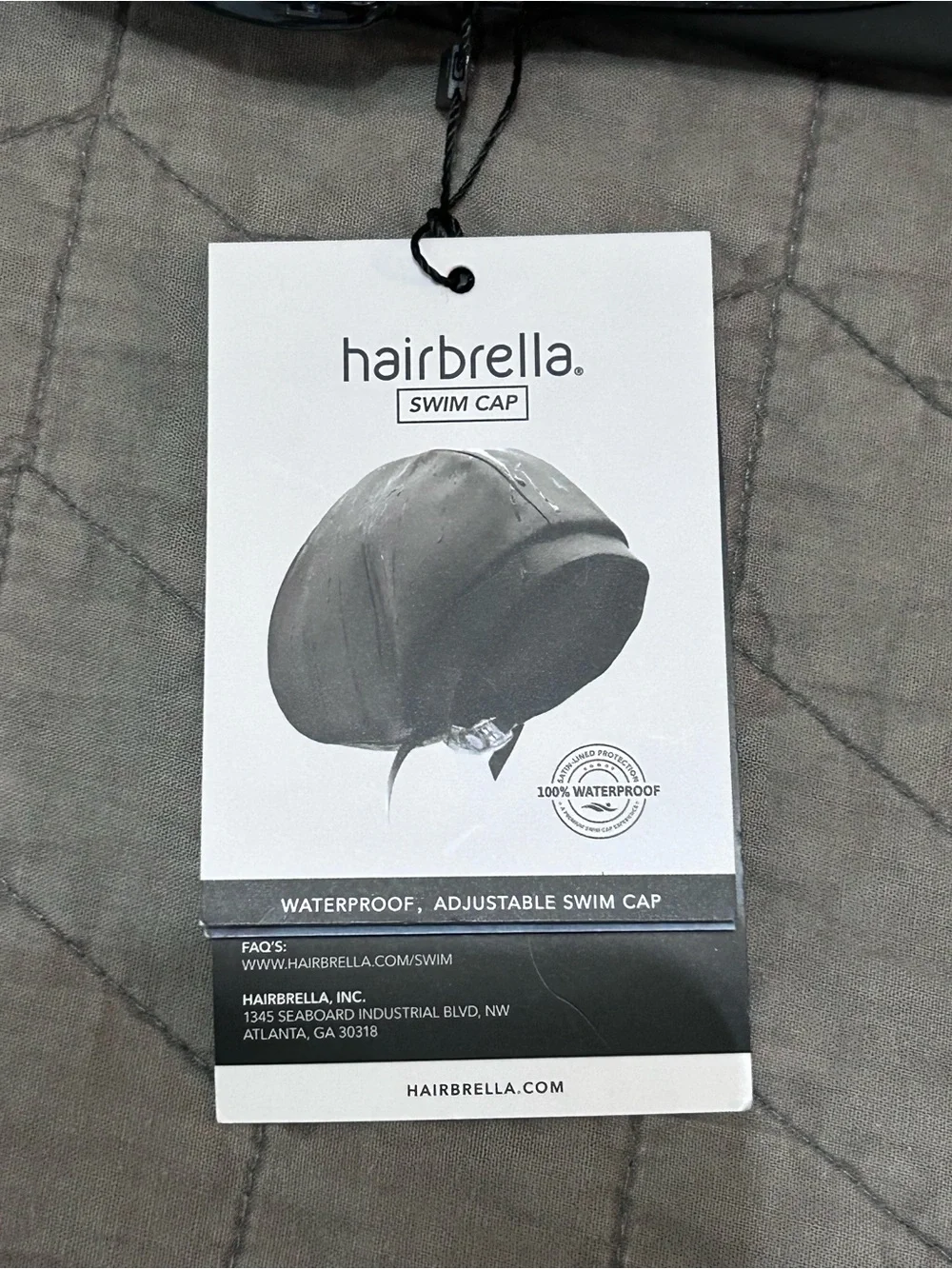 Hairbrella Underwater Hair Savior Swim Cap Black NWT